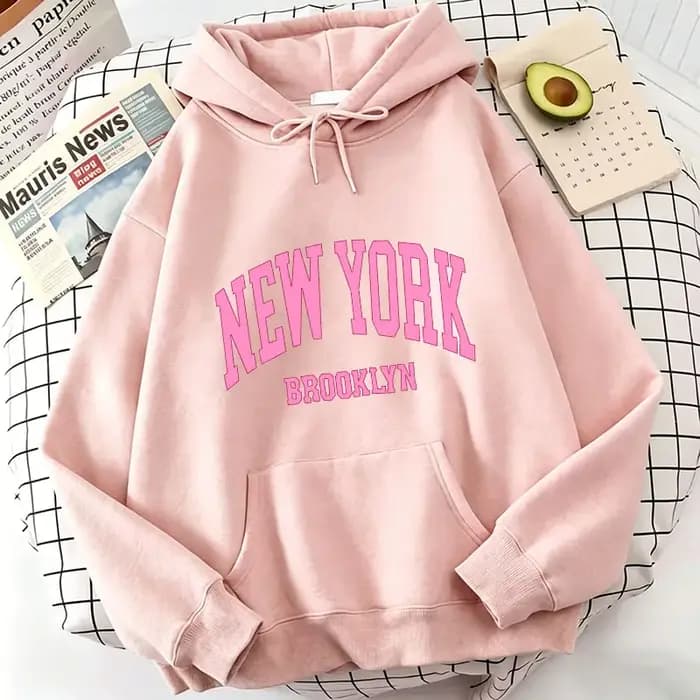 Nouveau Sweat à Capuche Décontracté Tendance avec Imprimé Lettres New York Brook – Collection Printemps Homme Femme