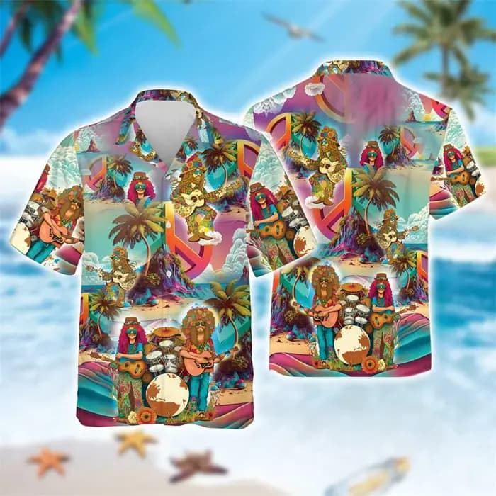 Chemises de plage Hiphelicopter Music Graphic pour hommes