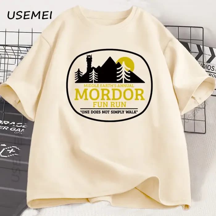 Mordor annuel de la terre du milieu drôle course T-shirt à la mode Vintage coton à manches courtes Harajuku
