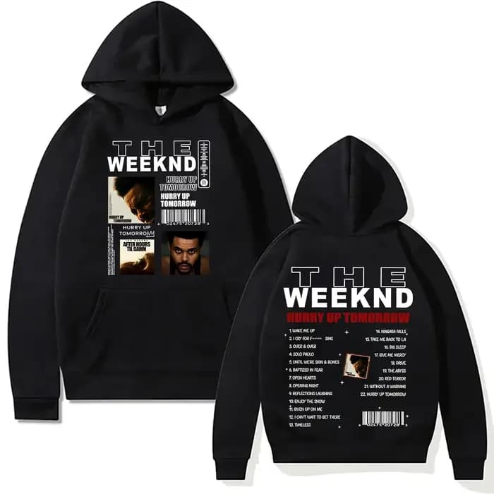 TheWeeknd-He Weeknd Hurry Up Tomorrow nouvel Album sweat à capuche imprimé Hip Hop Rock sweat-shirt décontracté de haute qualité pour hommes