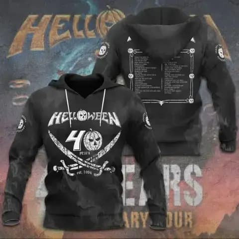 Rock Helloween 40 ans anniversaire Tour 2025 impression 3d sweat à capuche pour homme femmes mode