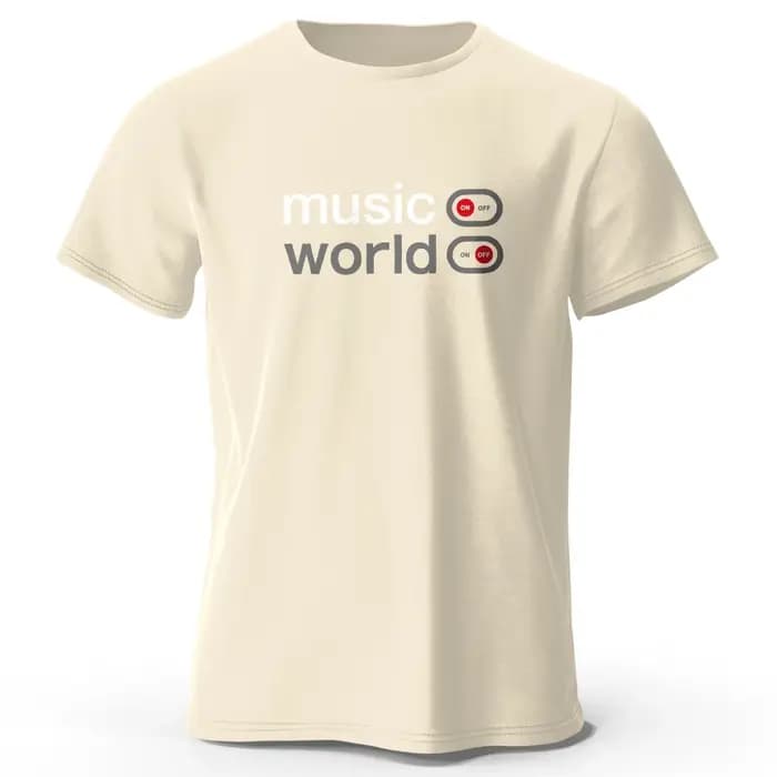 T-Shirt imprimé Music World pour hommes et femmes