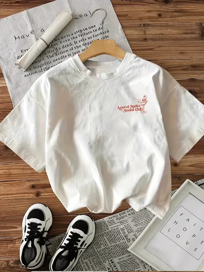 100 # T-Shirt graphique en coton pour femmes