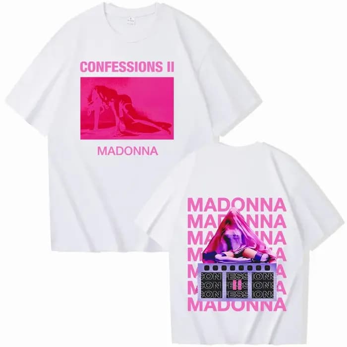 Madonna Tour 2026 T-shirt homme femme Harajuku chemise décontractée à manches courtes et col rond