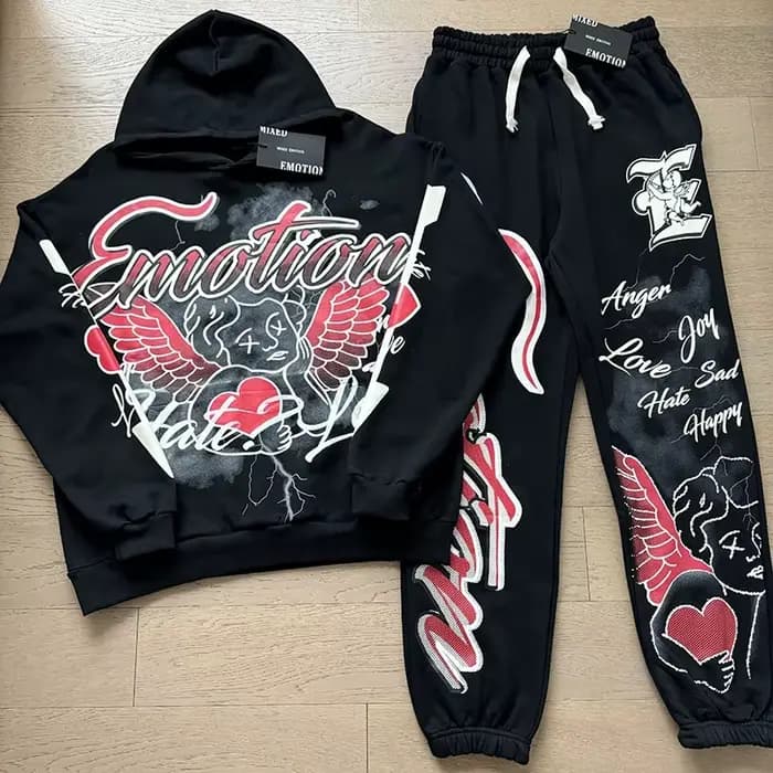 Sweat-shirt à capuche en coton MIXED EMOTION pour homme et femme