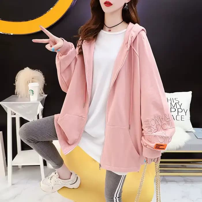 Sweat à capuche avec fermeture éclair pour femme