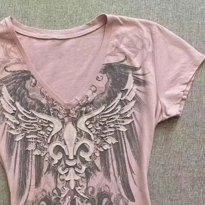 American Street Hottie T-shirt Vintage col en v T-shirt années 2000 Y2K esthétique graphique imprimé t-shirts femmes Punk Chic hauts Ropa Mujer