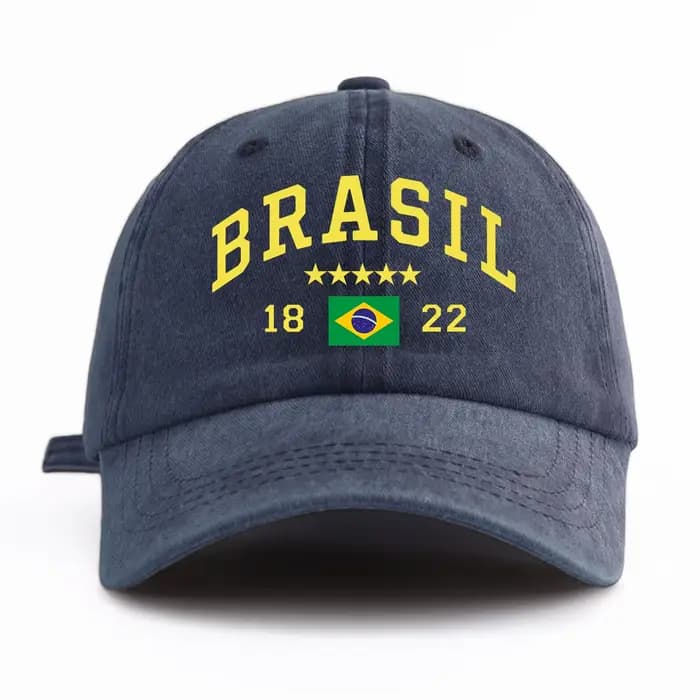 Casquette de Baseball délavée à imprimé BRASIL pour adultes