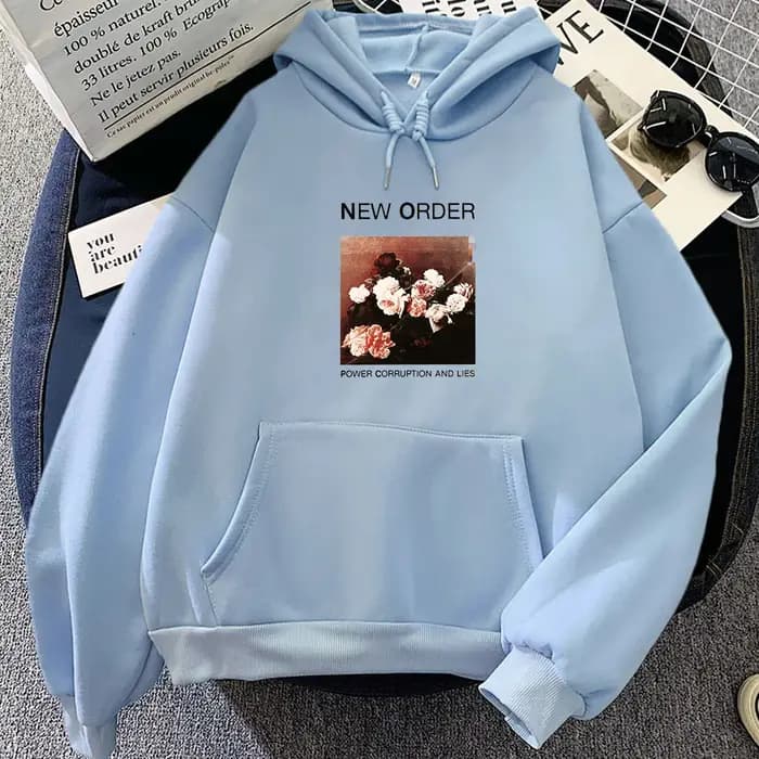 Neworder-Sweat à capuche imprimé graphique