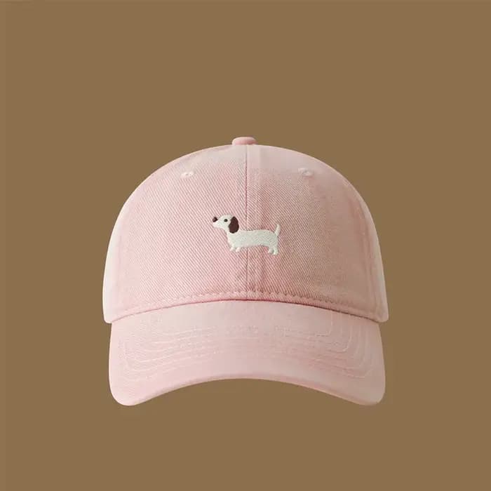 Casquette de Baseball en coton délavé teckel brodé pour femmes et hommes