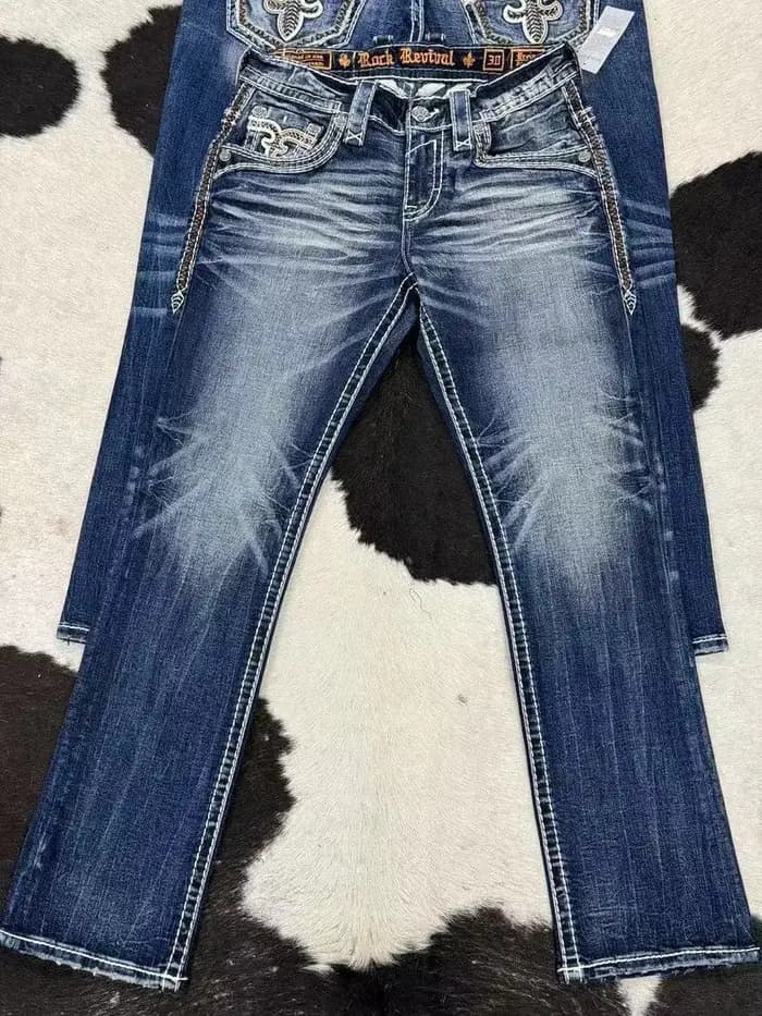 Jean délavé au Design ancien pour hommes