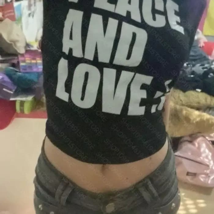 T-shirt à manches courtes PEACE AND LOVE pour femme