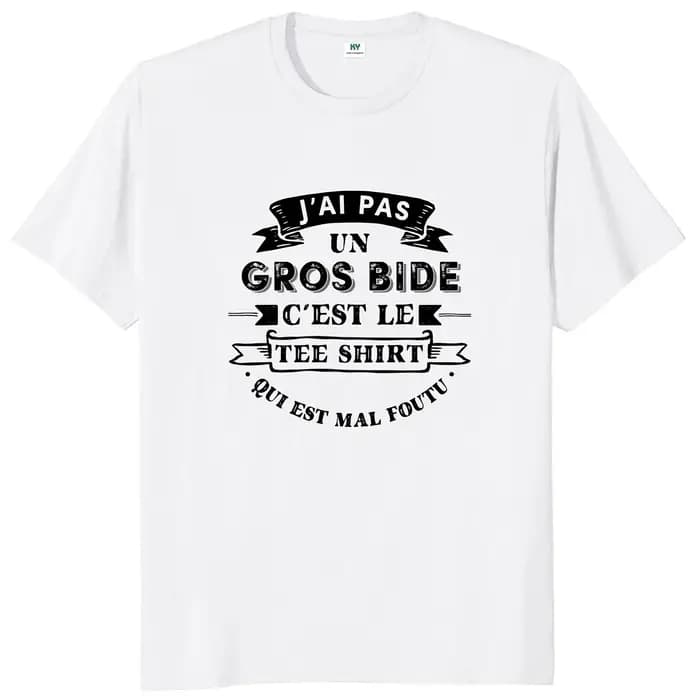 T-shirt humoristique unisexe, 100% coton, décontracté et humoristique, I Don't Have A Big PAUNCH, Y2K, été