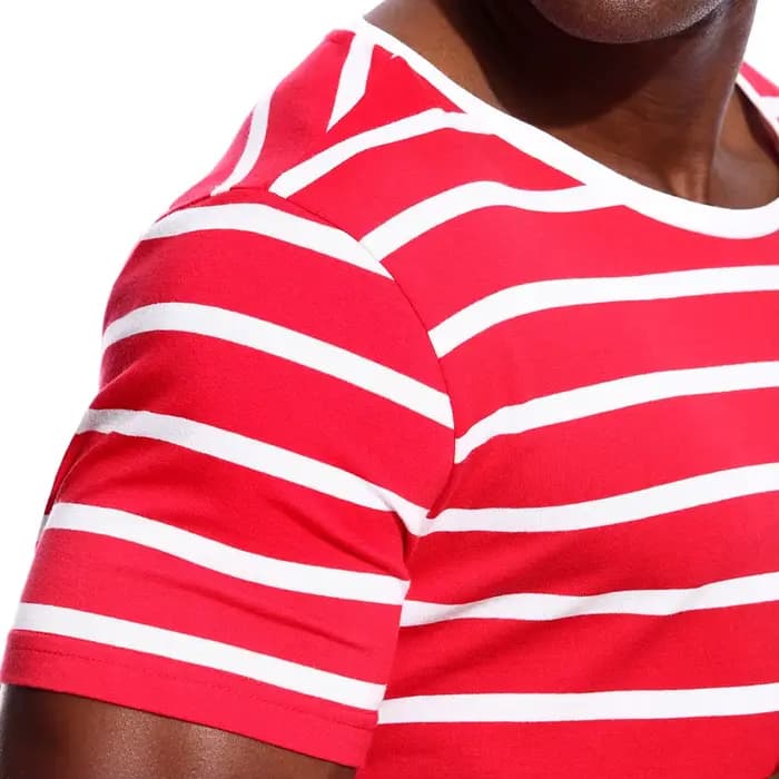 T-shirt à rayures larges et SAINT pour hommes