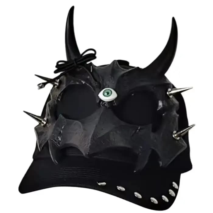 Casquette Baseball série sombre P9FE, avec forme d'oreille d'animal gothique, idéale pour les femmes
