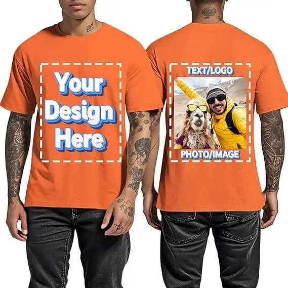 T-shirts personnalisés pour hommes, chemise personnalisée avec impression avant et arrière, créez votre propre tee-shirt, photo personnalisée, texte, logo, cadeaux originaux