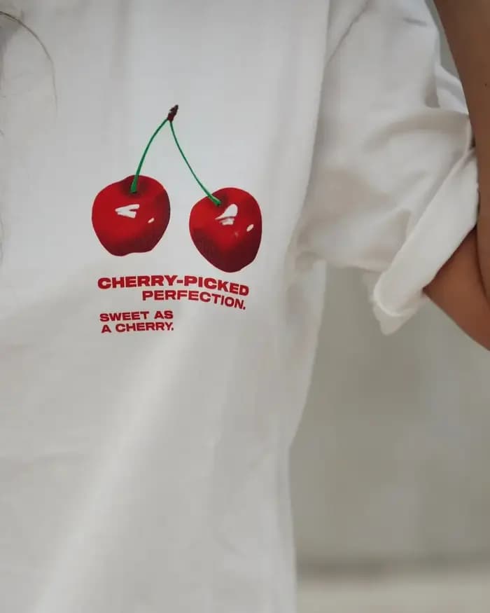 T-shirts graphiques cerise Harajuku d'été