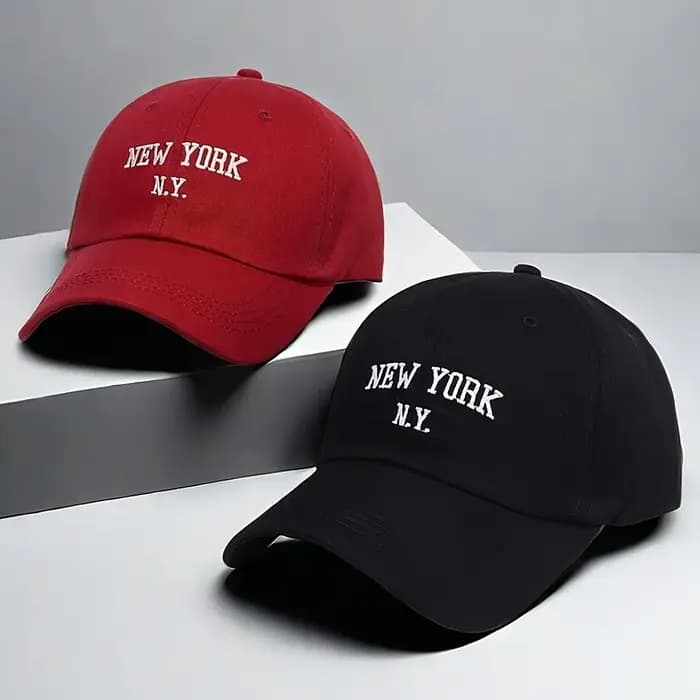 2 casquettes de baseball brodées "NEW YORK NY" - Légères, respirantes, réglables, à fermeture snapback pour hommes et femmes