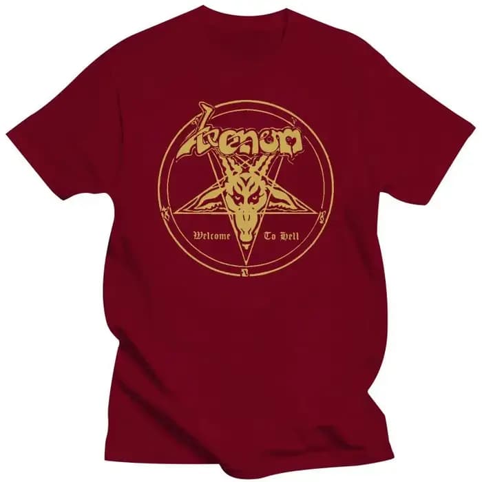 Venom Metal Band Welcome to Hell Album T-shirt noir pour homme