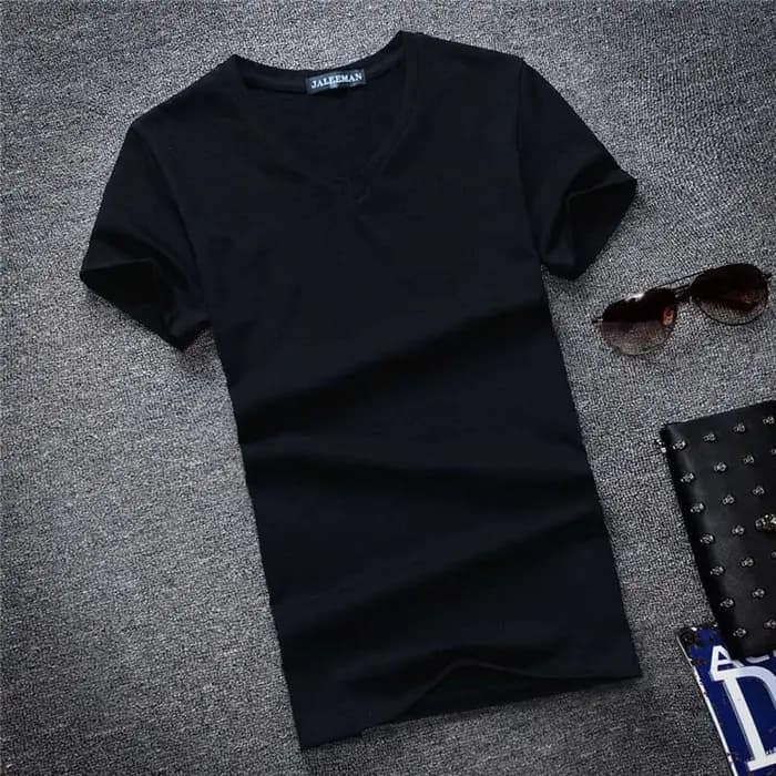 T-Shirt à Manches Courtes et Col en V pour Homme