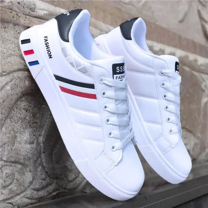 Baskets décontractées légères et respirantes pour hommes, chaussures plates blanches, à lacets, coor