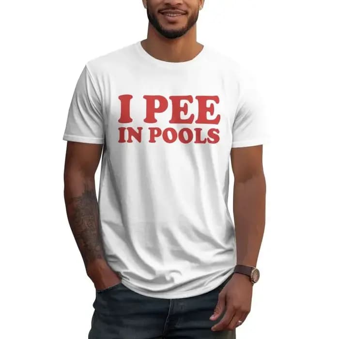 Je fais pipi dans les piscines T-shirts imprimés graphiques hommes drôles coton surdimensionné
