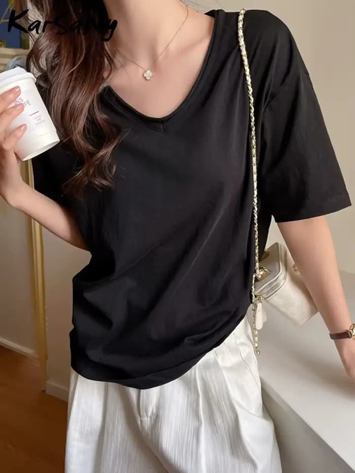 T-shirts amples en coton pour femmes