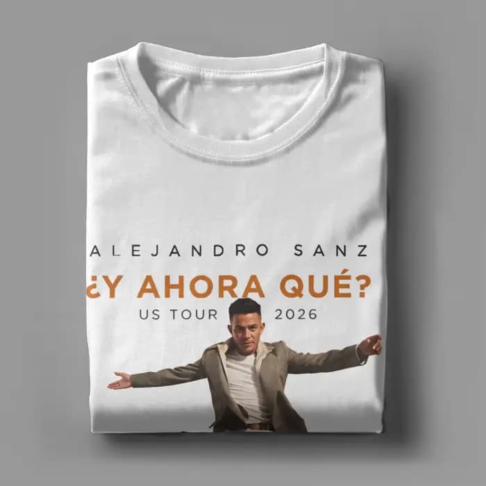 T-shirt de la tournée 2026 du chanteur espagnol Alejandro Sanz pour hommes et femmes