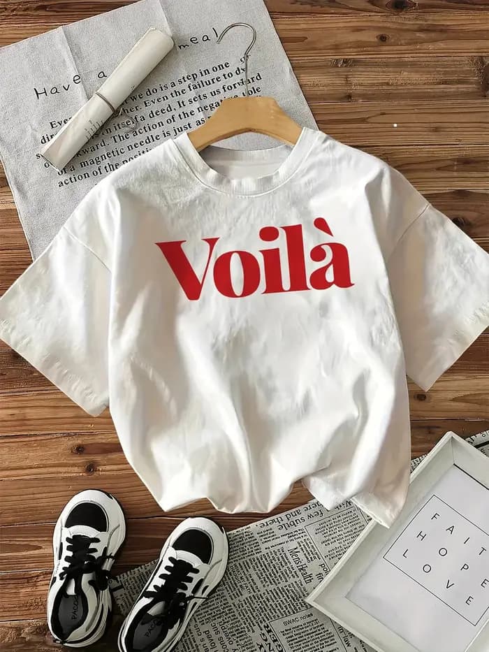 100% coton Voila lettre imprimer Streetwear T-Shirts femmes