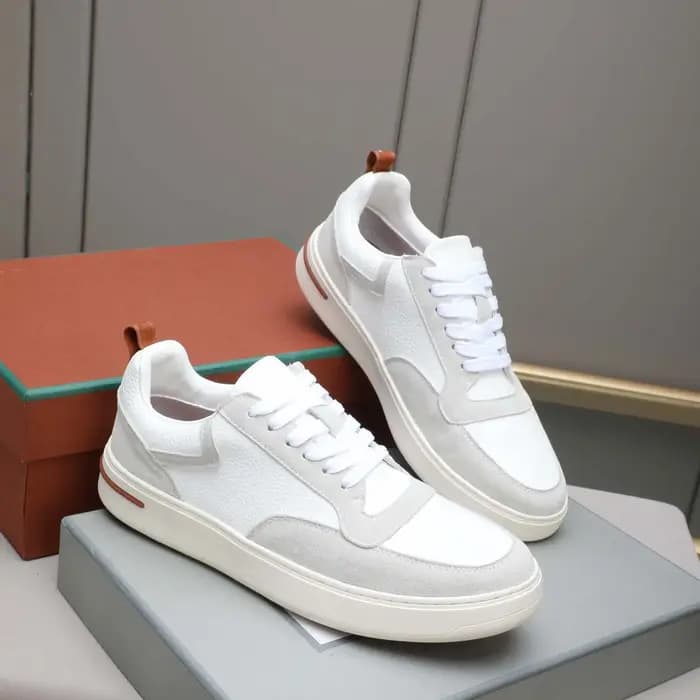Baskets basses tendance pour hommes en cuir respirant