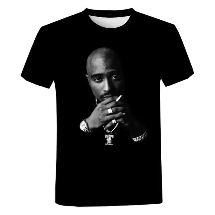 T-shirt surdimensionné pour homme Rapper 2PAC Hip Hop