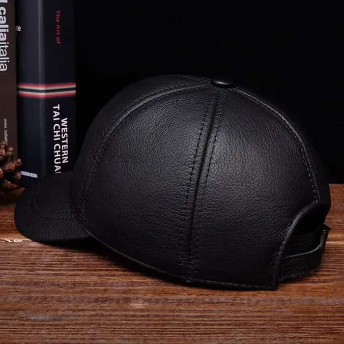 Casquette de baseball en cuir véritable pour hommes