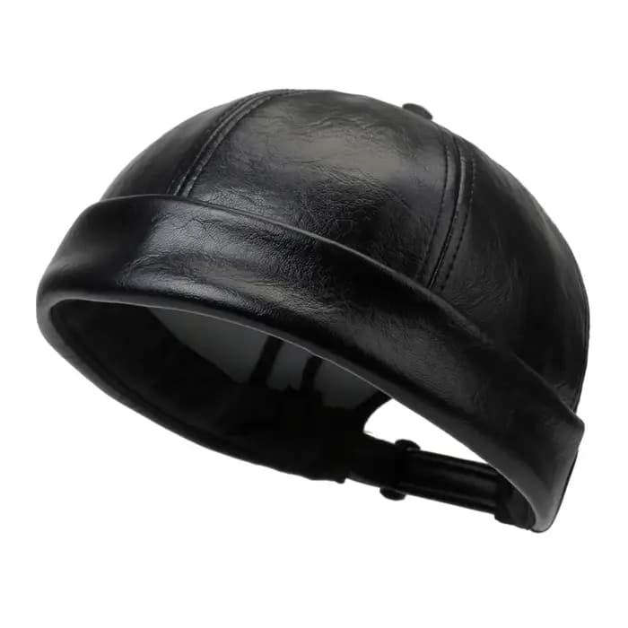 Skullcap en cuir PU de couleur unie pour hommes