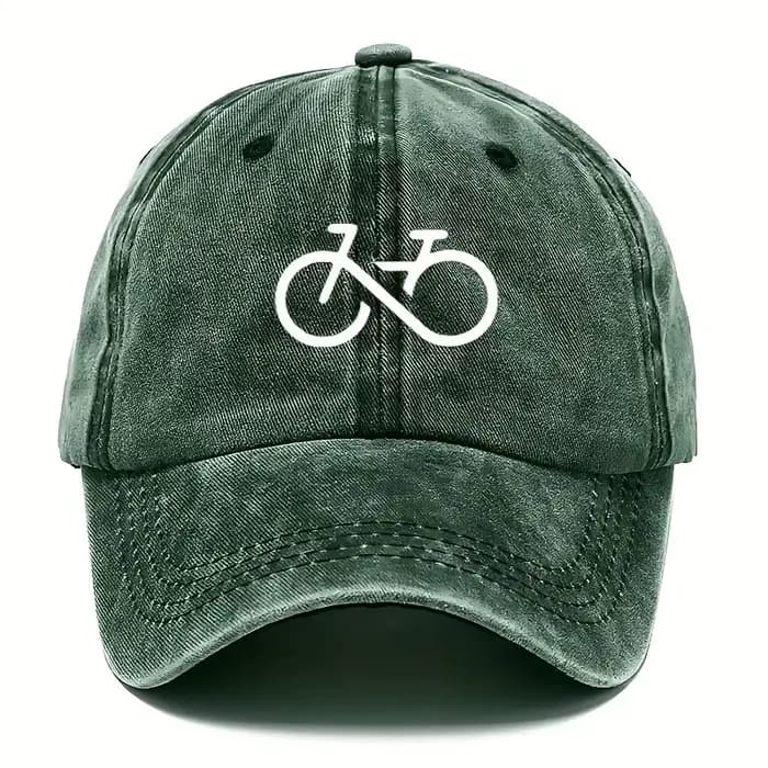 Casquette de baseball imprimée vélo vintage au design géométrique blanc pour la course