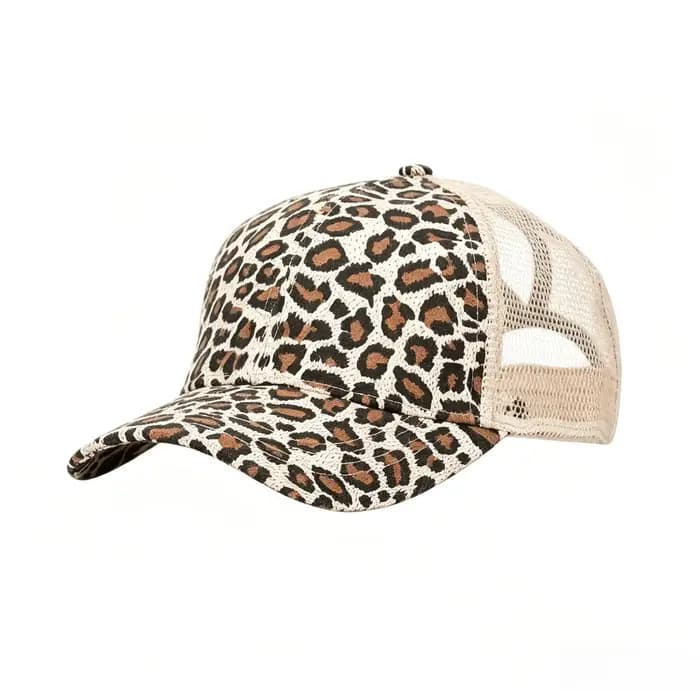 Casquette de baseball réglable à motif léopard