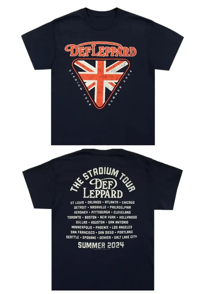 T-shirt à imprimé graphique du groupe de hard rock britannique Def Leppard