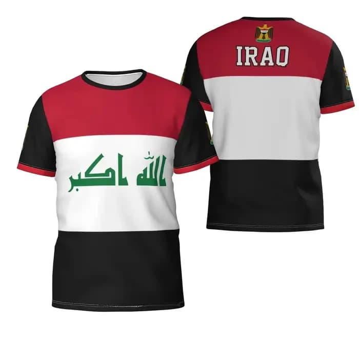 Iraquien Drapeau Graphique T-shirts Casual Mode Hommes et Femmes T-shirt Sport Gym D'été Iraq Football Fan Cadeau Designer Vêtements