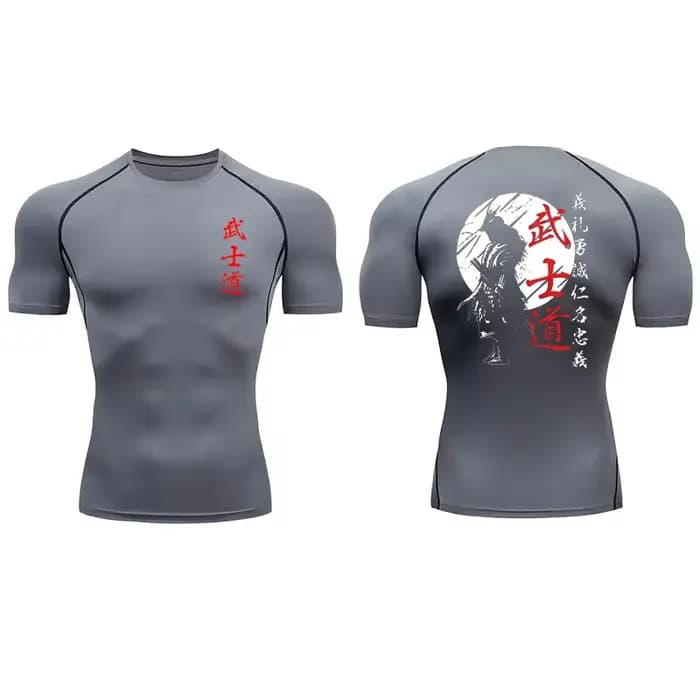 Japon samouraï esprit chemises de Compression à manches courtes pour hommes été athlétique séchage rapide T-shirts