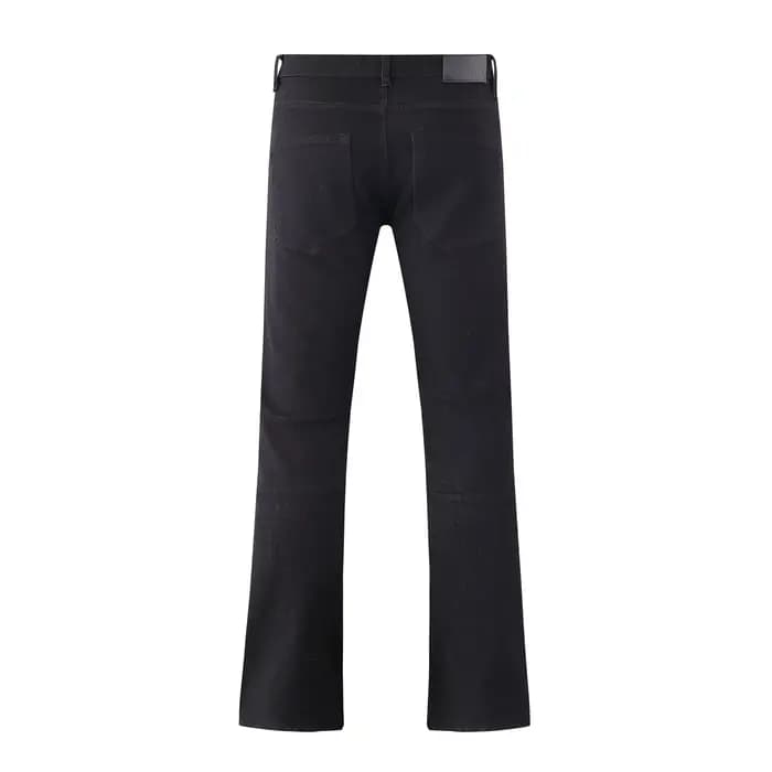 Jean Baggy pour hommes, Streetwear, broderie florale sur le côté intérieur, noir, bleu, poches droit