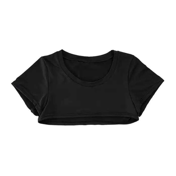 T-shirt court noir à manches courtes pour homme, coupe ajustée, pour entraînement, sport, gym, cours