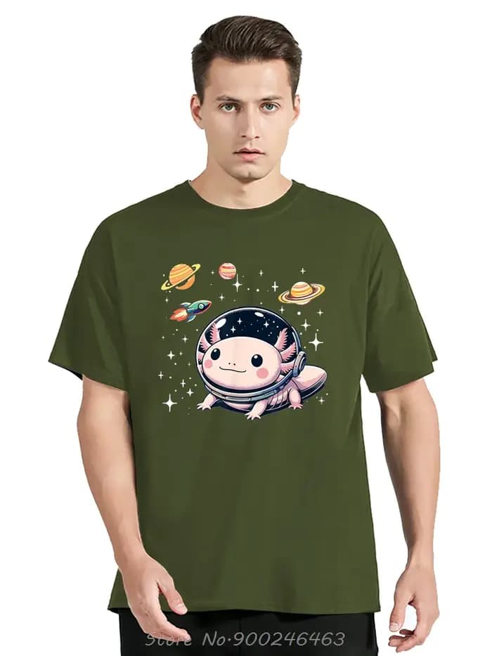 Axolotl Kawaii mignon Axolotls astronaute planètes espace T-Shirt