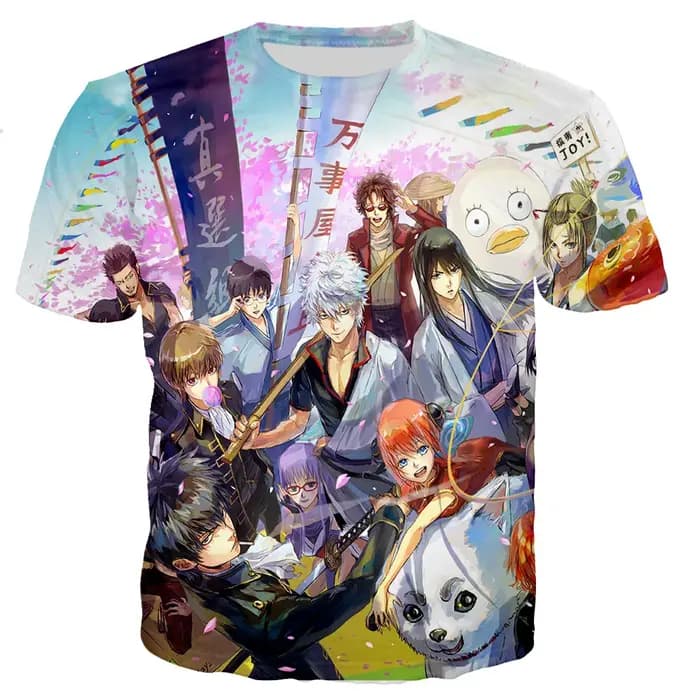 T-shirt Gintama imprimé en 3D pour hommes et femmes