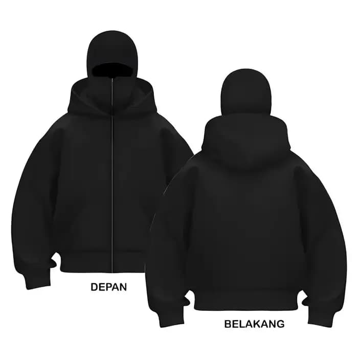Nouveau sweat à capuche zippé unisexe en polaire automne/hiver-design de masque