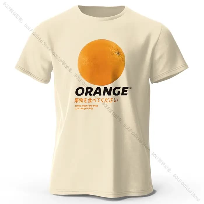T-shirt imprimé fruits orange – Haut d'été frais et vibrant pour hommes et femmes