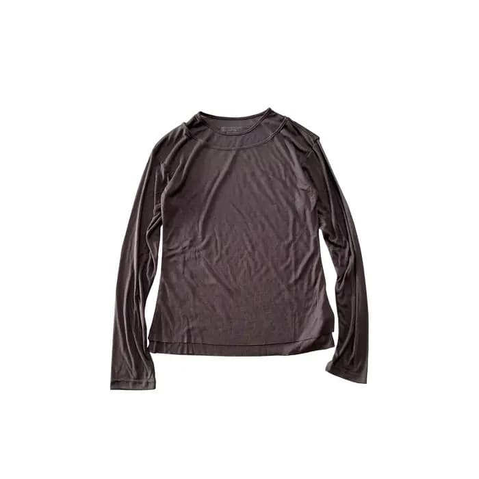 T-shirt pour homme Nofaith Studios à manches longues double couche marron - Qualité supérieure