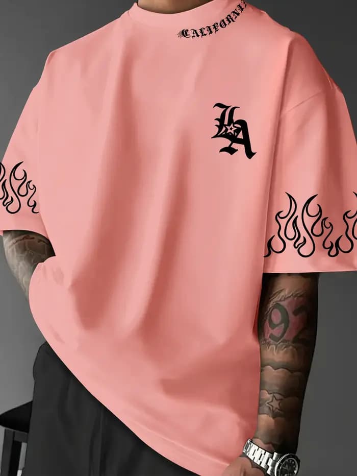 T-shirt graphique flamboyant California "LA" Streetwear