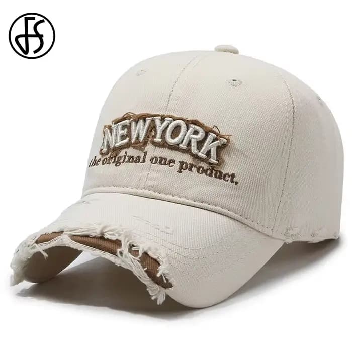Casquette de baseball d'été beige FS Brand avec lettres pour hommes