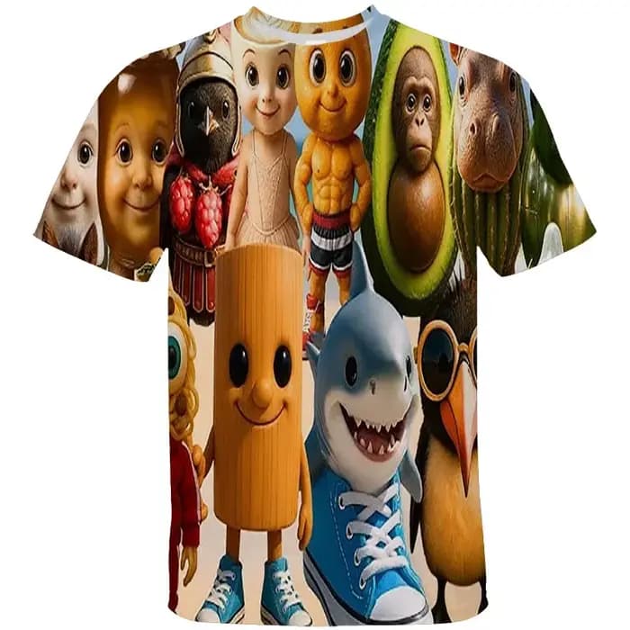 Nouveau Brr Brr Patapim T-shirt drôle italien Brainrot Meme graphique