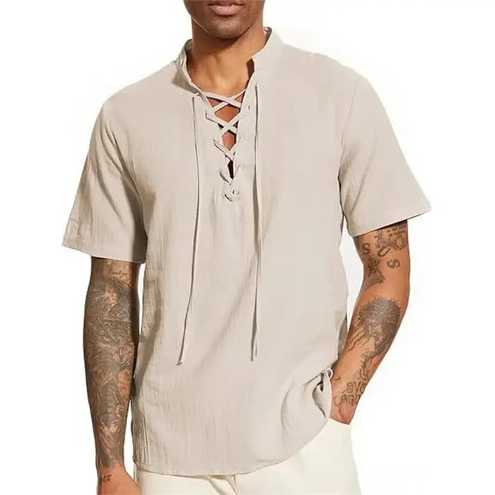 T-shirt Vintage à col en v pour hommes