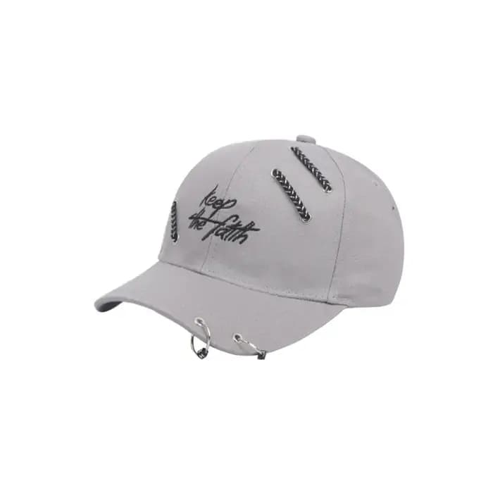 Nouvelle casquette de baseball grise pour homme avec détail corde, brodée, réglable, style Dad Hat, Hip Hop Streetwear, Snapback
